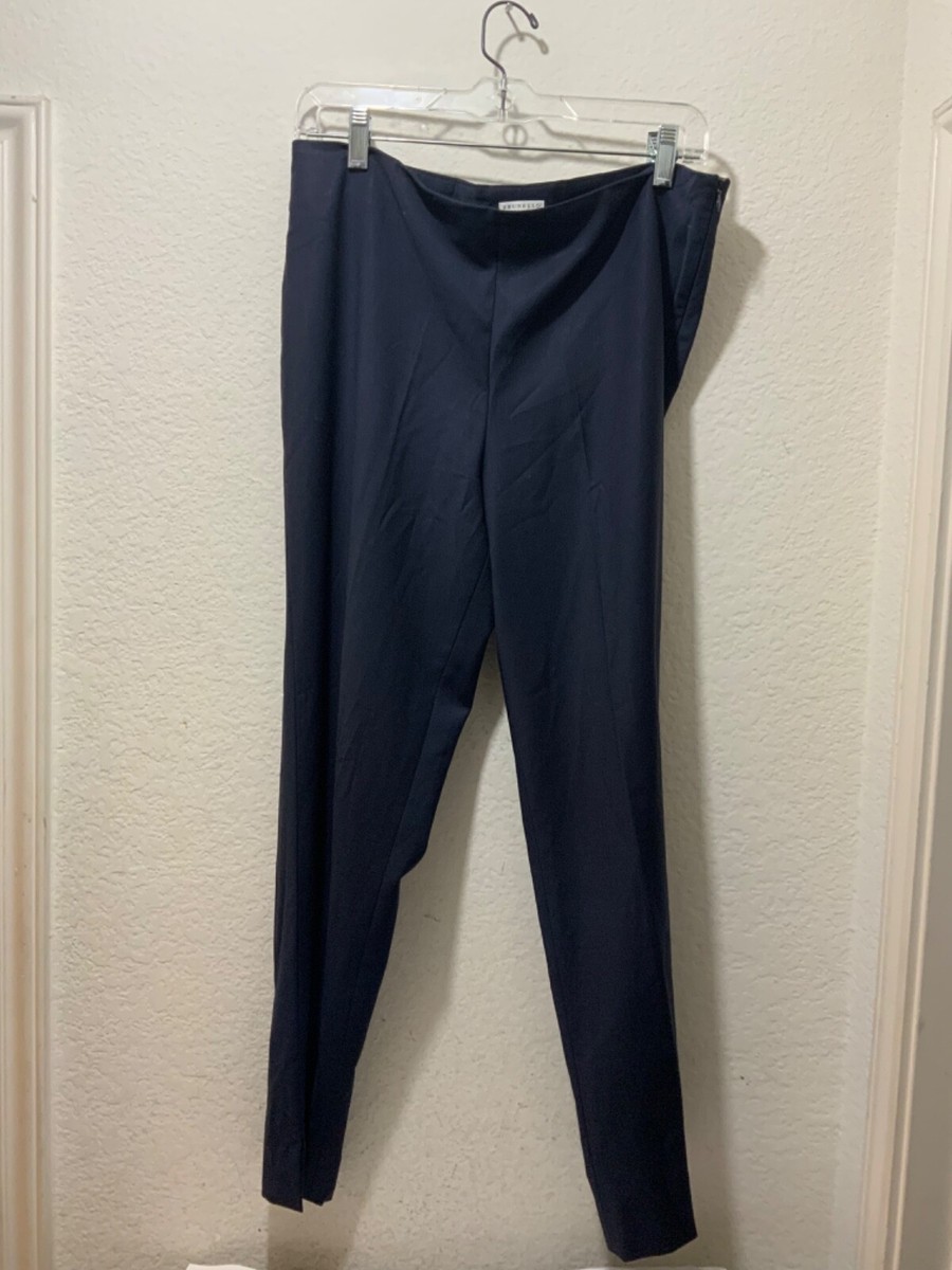 パンツ BRUNELLO CUCINELLI Virgin wool and cashmere trousers with ne BRUNELLO CUCINELLI VIRGIN WOOL PANTS LIGHTWEIGHT SIDE ZIP