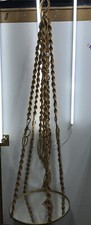 Large Macrame Plant Hanger Vintage W/Reflective 20" Diameter Mirror