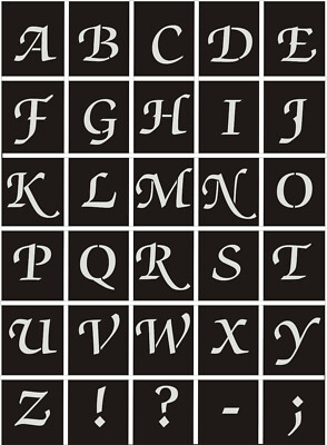 Großbuchstaben A-Z 3-30cm;Schrifttyp-ZackSwash Old;Schriftschablonen;Buchstaben