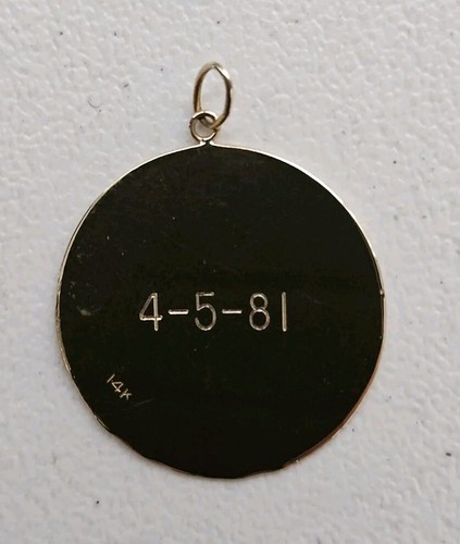 Vintage 14K Gold Kimberly Disc Pendant - Picture 15 of 17