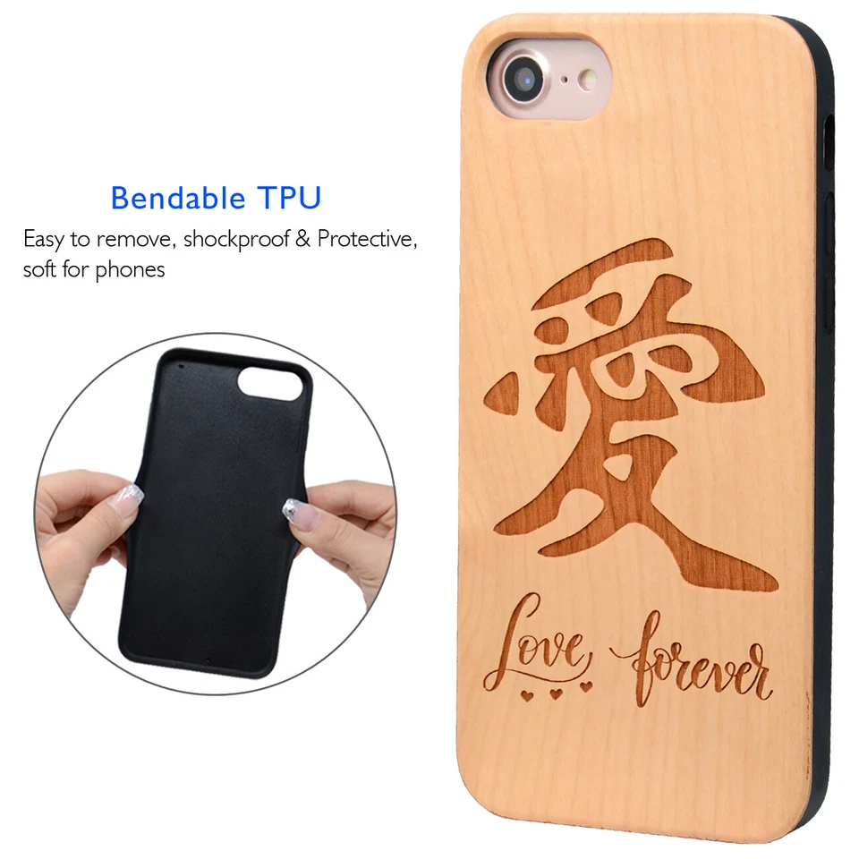 中国 Love 木质手机壳包括屏幕保护膜或磁性车载支架 — 第 3/4 张图片