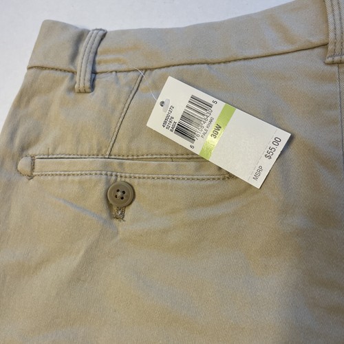Izod Saltwater Shorts Mens 30 Khaki Stretch Flat Front Chino Relaxed 30X9.5 - Picture 6 of 8