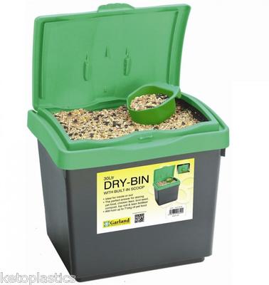 30L TROCKENEIMER FÜR HAUSTIER / TIERFUTTER - HUND / KATZE / KANINCHEN / PFERD / VOGEL.