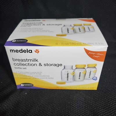 Medela Breast Milk Collection and Storage Bottles with Solid Lids - 6pk 5oz NEW