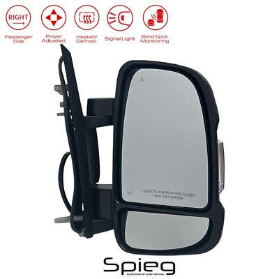 Passenger Side Mirror for 2020-2025 Ram Promaster with BSM Power Heated Signal