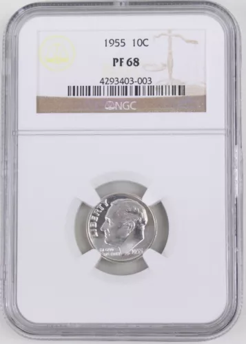 1955 Proof Roosevelt Silver Dime 10C NGC PF68