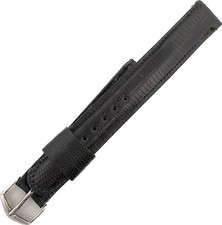 Vintage 15.5mm 5/8 JB Champion Men Wristwatch Band Lizard Black Lizagator USA 5