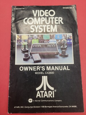 Vintage 1978 Atari Video Computer System Owner's Manual Model CX2600