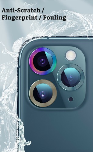 For iPhone Clear Temepered Glass+Metal Ring Camera Protector - Picture 11 of 20