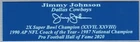 Jimmy Johnson Dallas Cowboys Autograph Nameplate Football Hall of Fame 2020
