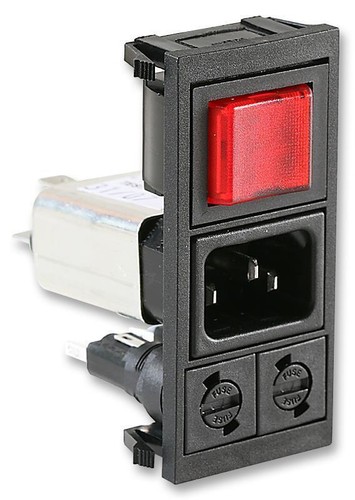 Pro-Elec Ingresso Filtrato IEC Con Portafusibile 6A 250V AC - PELB1071, Connettore Alimentazione Per Apparecchiature Elettroniche