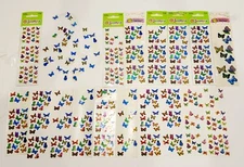 Sandylion Huge Lot Strips Prismatic Glitter BUTTERFLY Stickers NOS & LOOSE