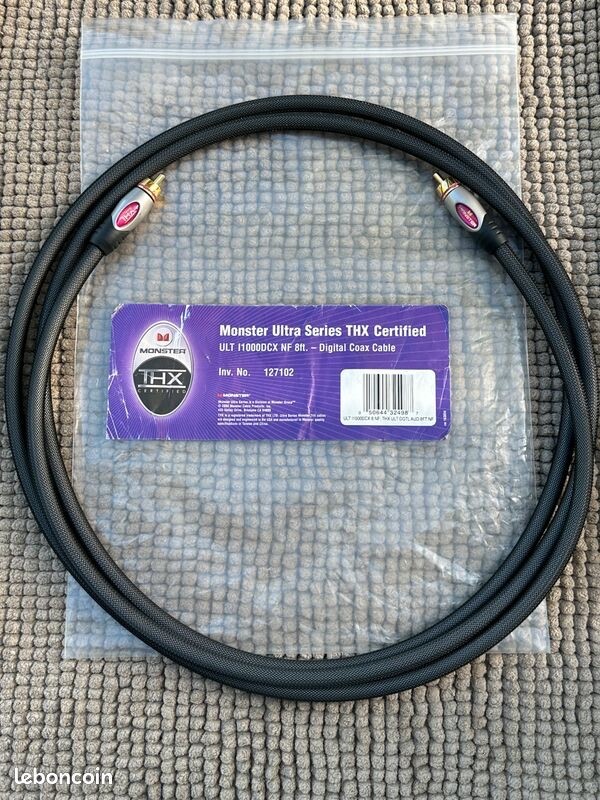Monster Cable Ultra THX ULT I1000DCX câble coaxial audio numérique 8ft