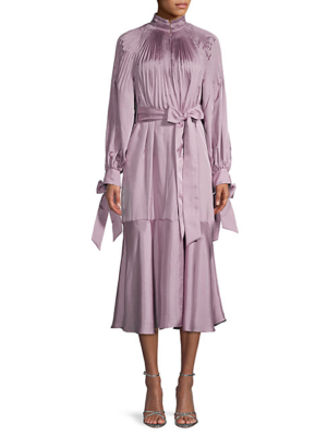 NWT Beautiful Designer TIBI Midi Lavender/Pink Pleats/Flair Dress Size 6