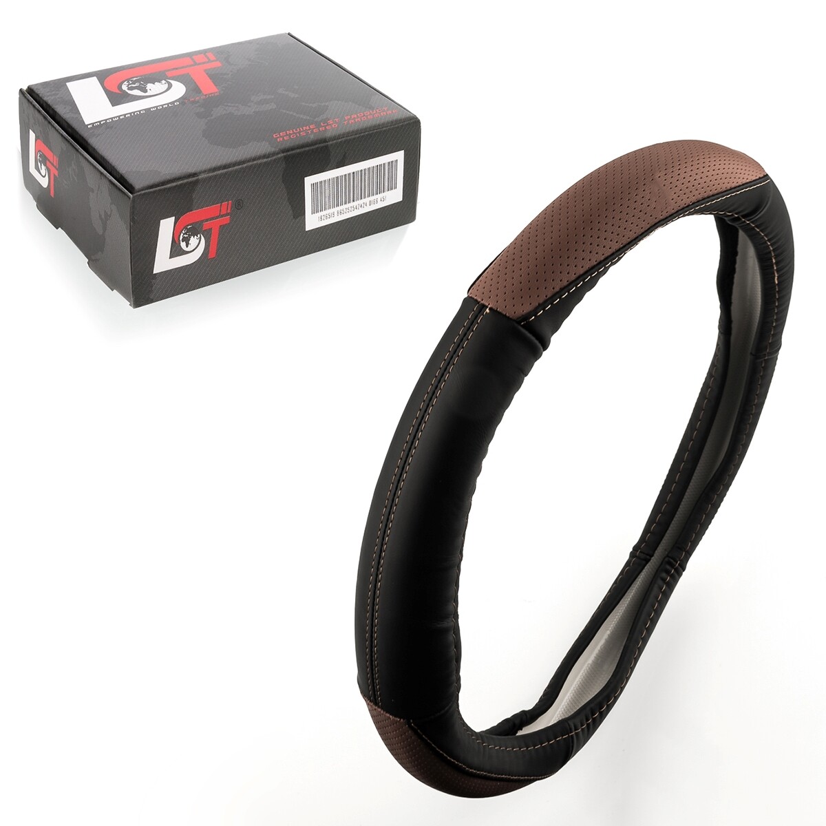 Steering Wheel Cover Ø 38x9cm Black Braun for BMW 5er 6er 7er