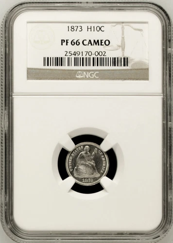 1873 NGC PR66 CAMEO Proof 🔴 600 Minted SWAN SONG Seated Half Dime 5C