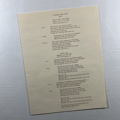 Chenaniah “It Filled The Land” LP/Bread Of Life BL-102 (EX) 1977 Insert Gospel - Picture 6 of 6