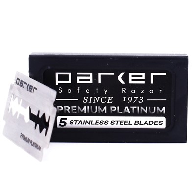 100 Parker Premium Platinum Coated Stainless Double Edge Safety Razor Blade 20x5