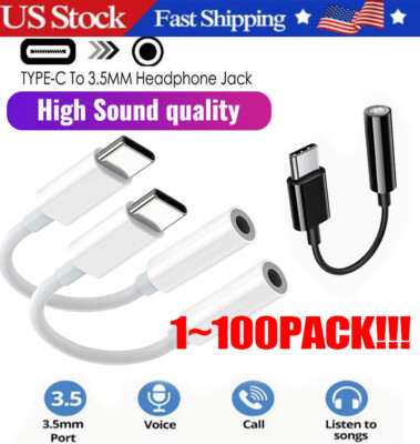 USB-C Type C to 3.5mm AUX Headphone Jack Adapter Lot For iPhone 16/Android Phone