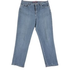 Gloria Vanderbilt Amanda Tapered Blue Jeans Womens 16 Short