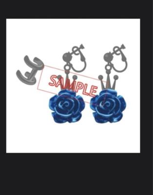 New Ado Fashionable Blue Rose Earrings Limited Edition LIVE 2024
