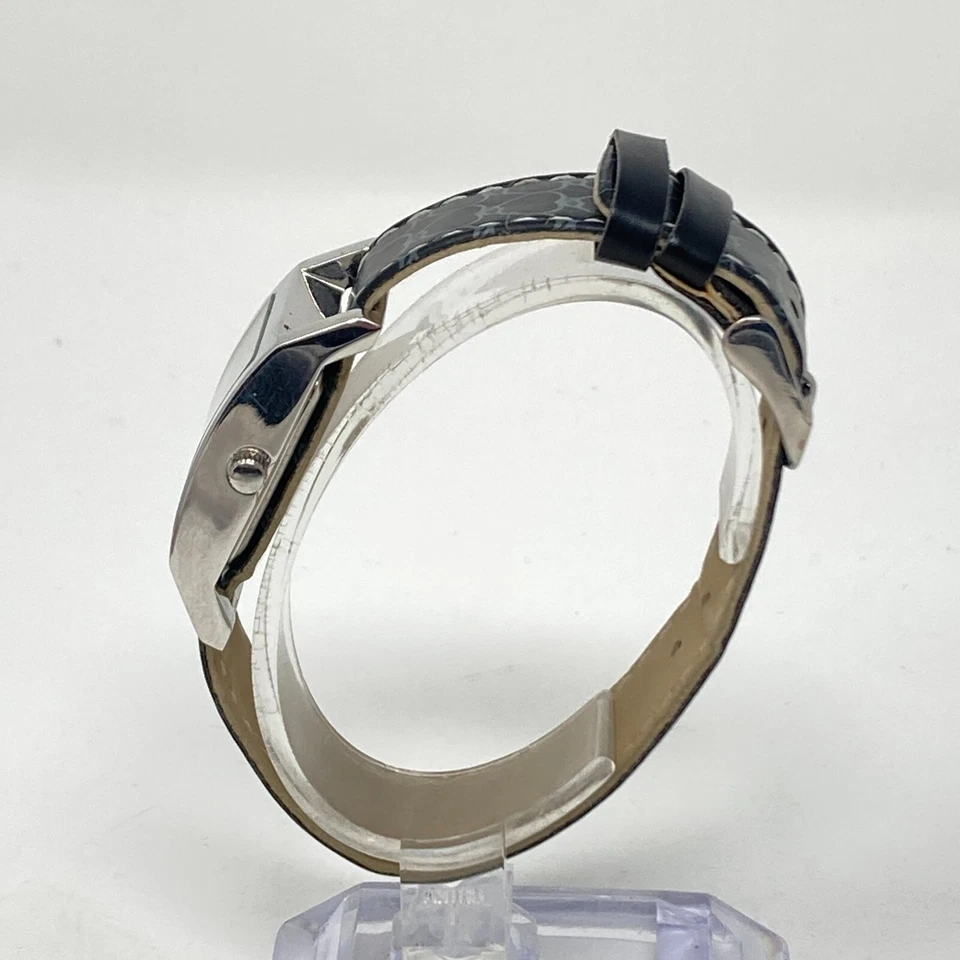 Vivani Watch Women 25mm Silver Tone MOP Dial Black Heart Band New Battery 8" - Image 4 of 4