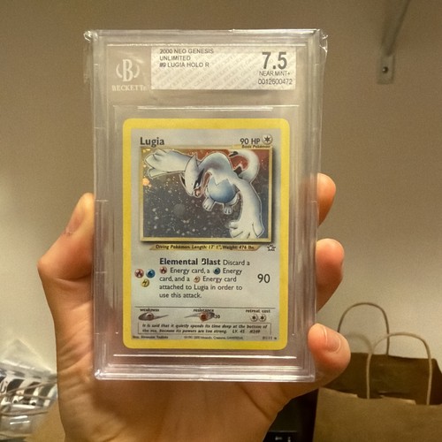 2000 Pokemon Lugia Neo Genesis Unlimited Holo Rare #9 BGS 7.5