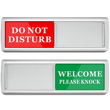 Green  Red Do Not Disturb Door Hanger, Meeting in Progress Sign, 6.88x1.96" New