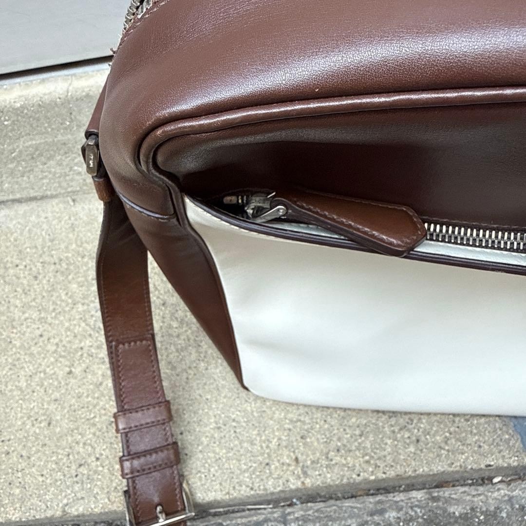 PRADA Leather Shoulder Bag Brown White Prada thumbnail 2