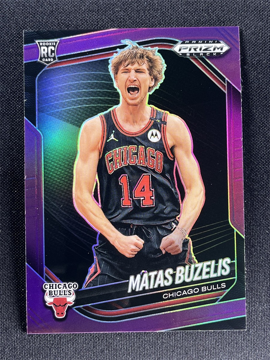 2024-25 Panini Prizm Black Matas Buzelis #41 Purple Prizm Rookie RC Bulls /99
