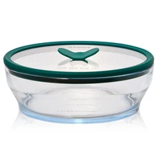 7-Cup Glass Food Storage with Glass Lid, Round Shallow Dish | Plastic-Free Me...