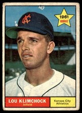 1961 Topps Lou Klimchock Kansas City Athletics #462