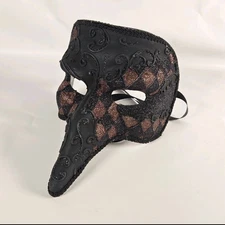 Venetian Mask Long Nose Bird Mask Masquerade Black Glittering