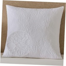 Quilted Euro Shams Set of 2 26x26 European Pillow 26" x 26" Pack of 2 White