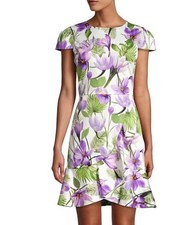 Alice + Olivia Kirby Faux Wrap Floral Flounce Dress Size 2