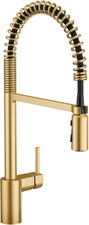 Moen 5923BG Align Handle Pre-Rinse Spring Pulldown Kitchen Faucet Brushed Gold
