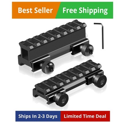 Picatinny Riser Mounts, 1 Inch High Profile & 1/2 Inch Low Profile 8 Slots Pi...