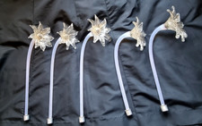 MURANO RICAMBI LAMPADARIO  VETRO OPALINO FOGLIA ORO    FIORI    1 PEZZO