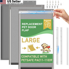 3-Flap Dog Door Replacement Insulated 10 1/8" X 16 7/8", Smoky Translucent