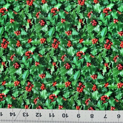 Nature Fabric | Landscape Medley Holly Leaf Berry | Elizabeth's Studio YARD