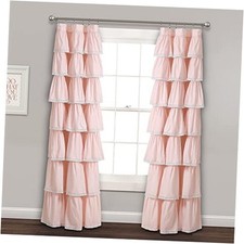 Lace Ruffle Light Filtering Window Curtain Panel 52"W x 84"L Pack of 1 Blush