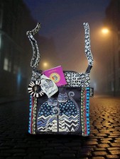 Laurel Burch Spotted Cats Crossbody Tote Zipper Top Pocket Snap Adjustable NWT