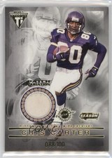 2001 Pacific Private Stock Titanium Postseason Variation Cris Carter Patch 11eg