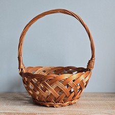 Basket Wicker Woven Harvest/Market Basket with Handle Farmhouse Decor. VTG