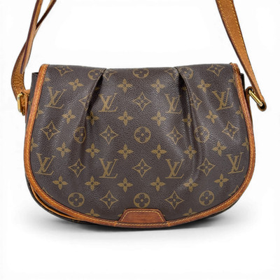 LOUIS VUITTON Menilmontant PM Monogram Canvas Brown Flap Crossbody Bag M40474