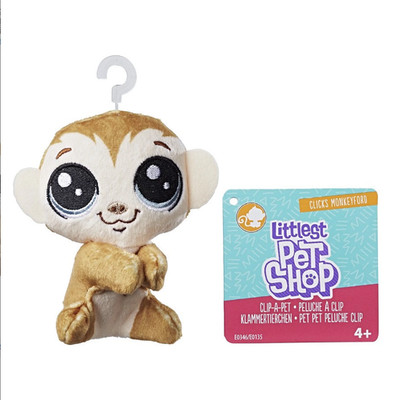 Littlest Pet Shop Clip-a-Pet Clicks Monkeyford 4'' Plush