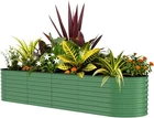 8x2x2 ft Galvanized Raised Garden Bed Metal Planter Box for Vegetable Flowers