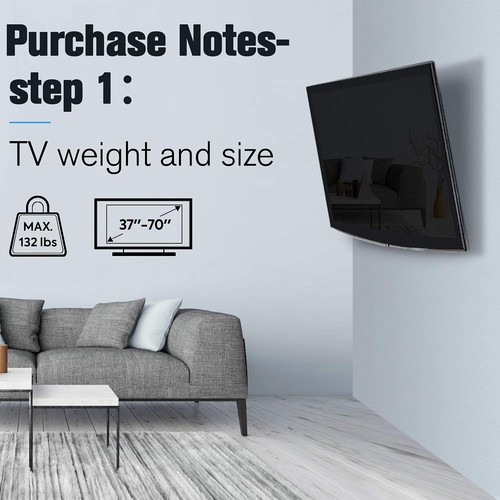 TV Wall Mount for Most 37-70 Inch Flat Screen TV with Tilting, Low Profile & ... - Picture 4 of 8