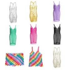 Women Glitter Sequin Dress Body Chain Jewerly Clubwear Festival Party Costume