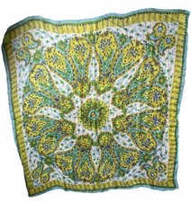 Vera Ladybug Large Paisley Sheer Scarf Silk 41  x41  